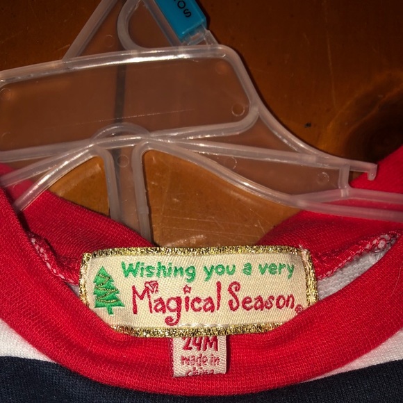 Reindeer Striped Shirt and Cropped Pant Set - Picture 4 of 5